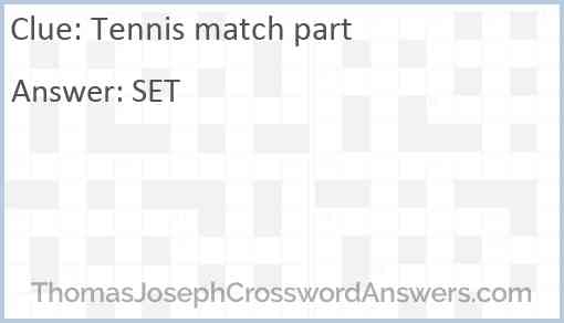 Tennis match part Answer