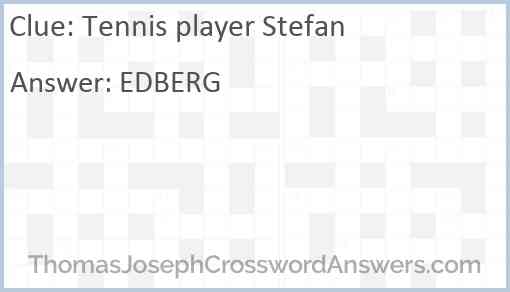 Tennis player Stefan Answer