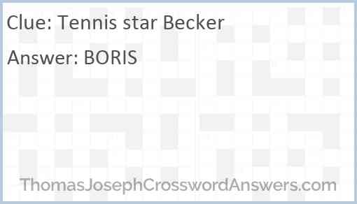 Tennis star Becker Answer