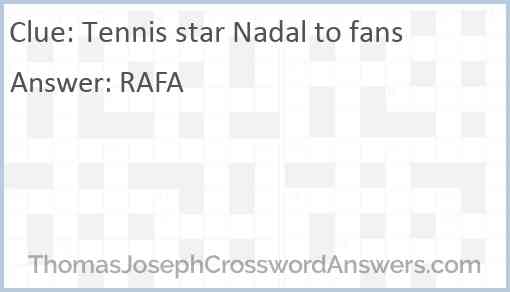 Tennis star Nadal to fans Answer