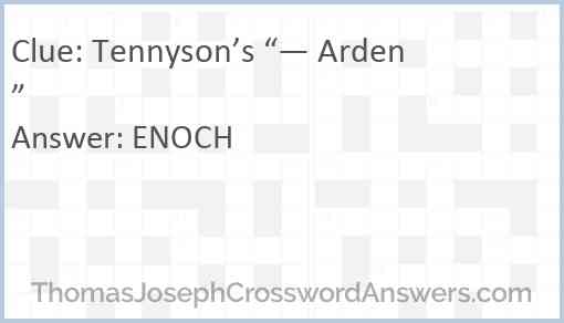 Tennyson’s “— Arden” Answer