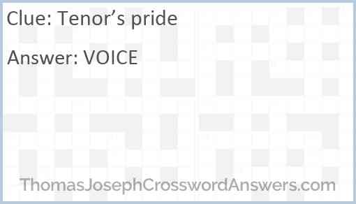 Tenor’s pride Answer