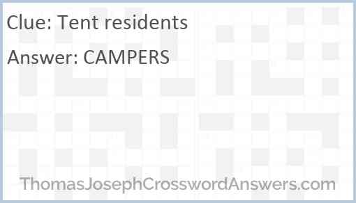 Tent residents Answer