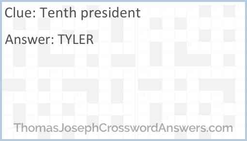 Tenth president Answer