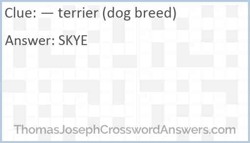 — terrier (dog breed) Answer