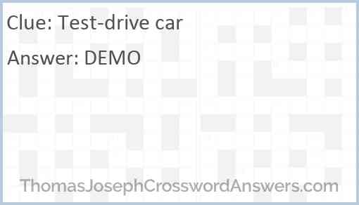Test-drive car Answer