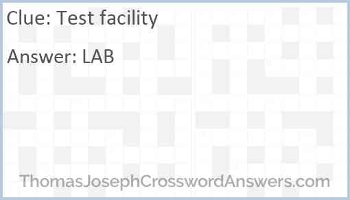 Test facility Answer