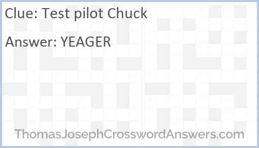 Test pilot Chuck Answer
