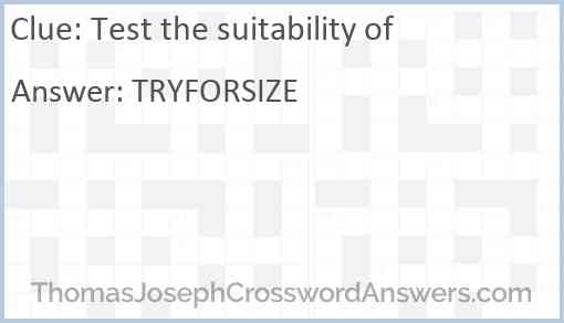 Test the suitability of Answer