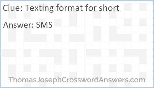 Texting format for short Answer