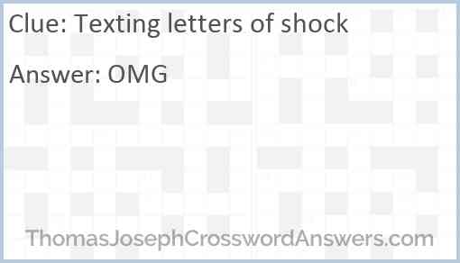 Texting letters of shock Answer