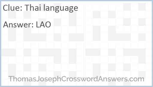 Thai language Answer