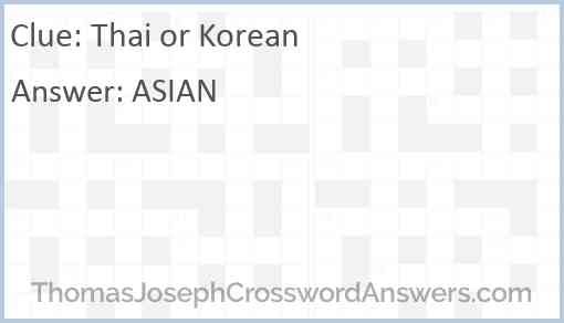Thai or Korean Answer