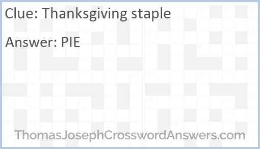 Thanksgiving staple Answer