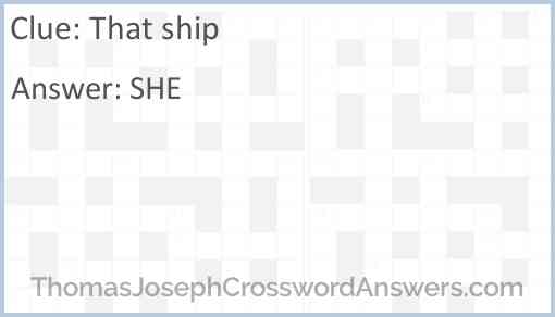 That ship Answer