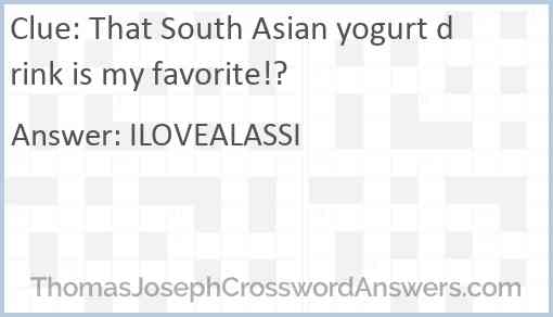 That South Asian yogurt drink is my favorite!? Answer