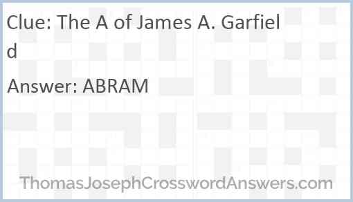 The “A” of James A. Garfield Answer