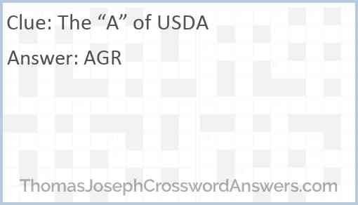 The “A” of USDA Answer
