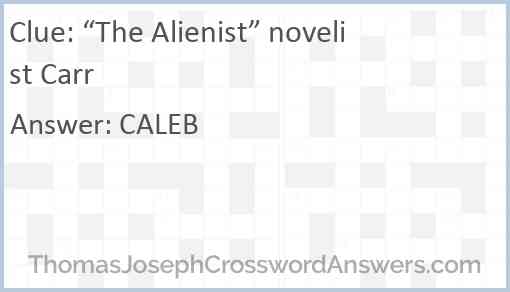“The Alienist” novelist Carr Answer