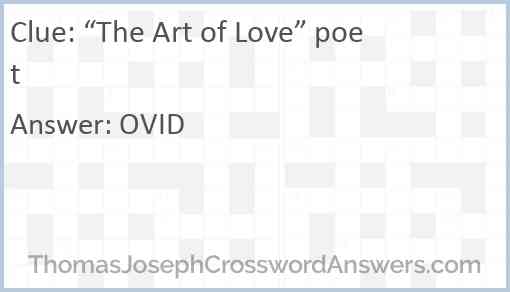 “The Art of Love” poet Answer