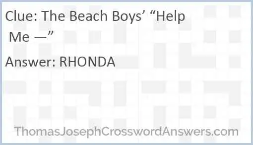 The Beach Boys’ “Help Me —” Answer