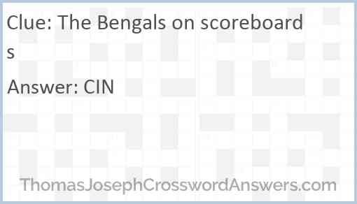 The Bengals on scoreboards Answer