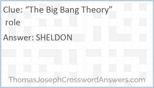 “The Big Bang Theory” role Answer