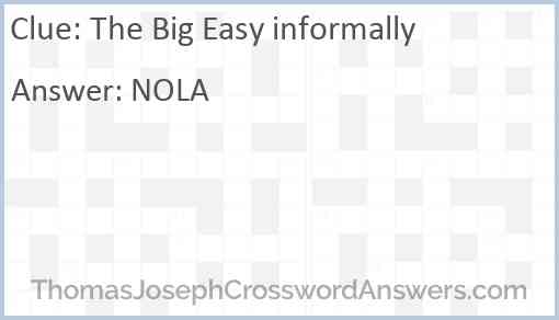 The Big Easy informally Answer