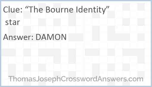 “The Bourne Identity” star Answer