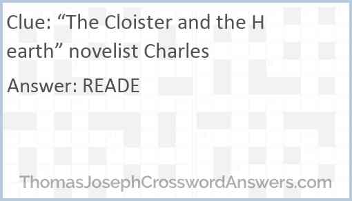 “The Cloister and the Hearth” novelist Charles Answer
