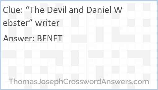 “The Devil and Daniel Webster” writer Answer