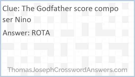 The Godfather score composer Nino Answer
