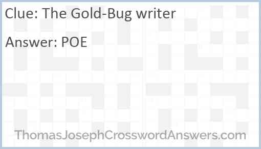 “The Gold Bug” writer Answer