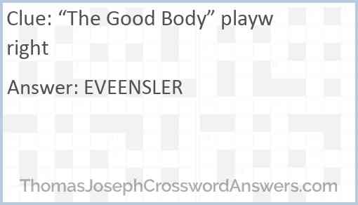 “The Good Body” playwright Answer
