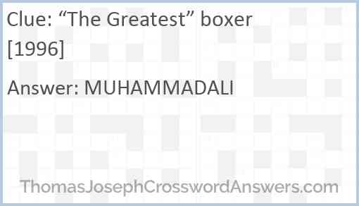 “The Greatest” boxer [1996] Answer