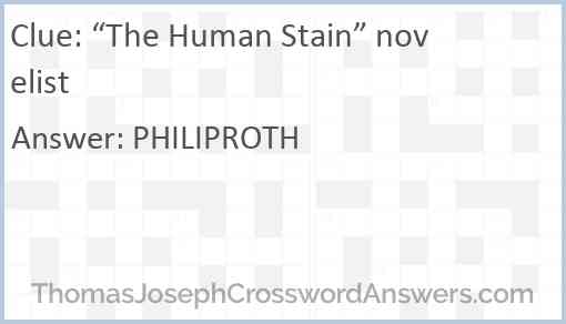 “The Human Stain” novelist Answer