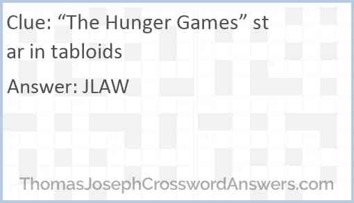“The Hunger Games” star in tabloids Answer