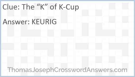 The “K” of K-Cup Answer