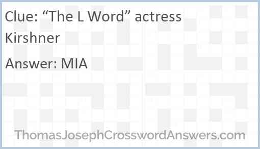 “The L Word” actress Kirshner Answer