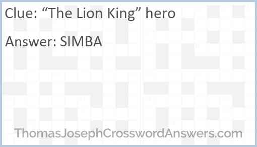 “The Lion King” hero Answer