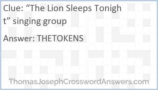 “The Lion Sleeps Tonight” singing group Answer