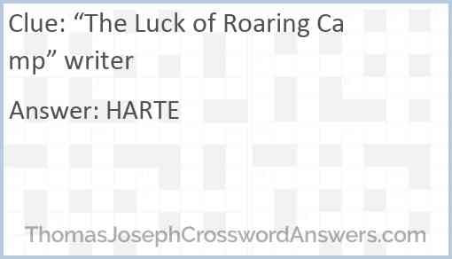 “The Luck of Roaring Camp” writer Answer