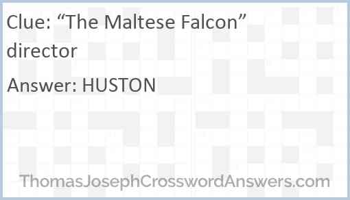 “The Maltese Falcon” director Answer