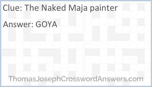 “The Naked Maja” painter Answer
