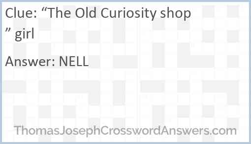“The Old Curiosity shop” girl Answer