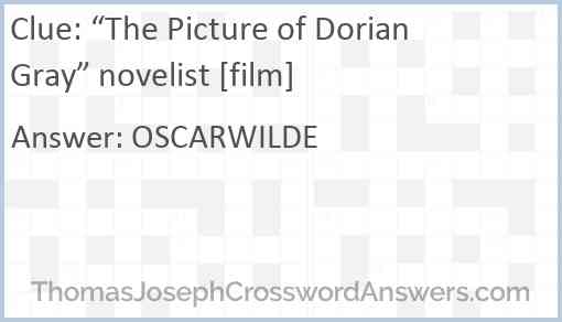 “The Picture of Dorian Gray” novelist [film] Answer