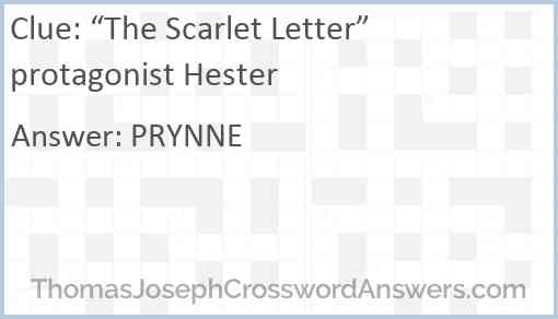 “The Scarlet Letter” protagonist Hester Answer