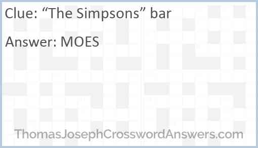 “The Simpsons” bar Answer