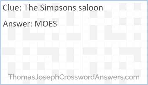 The Simpsons saloon Answer