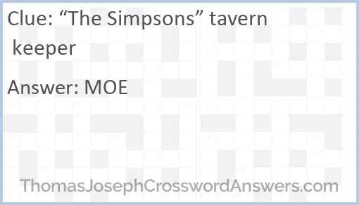 “The Simpsons” tavern keeper Answer